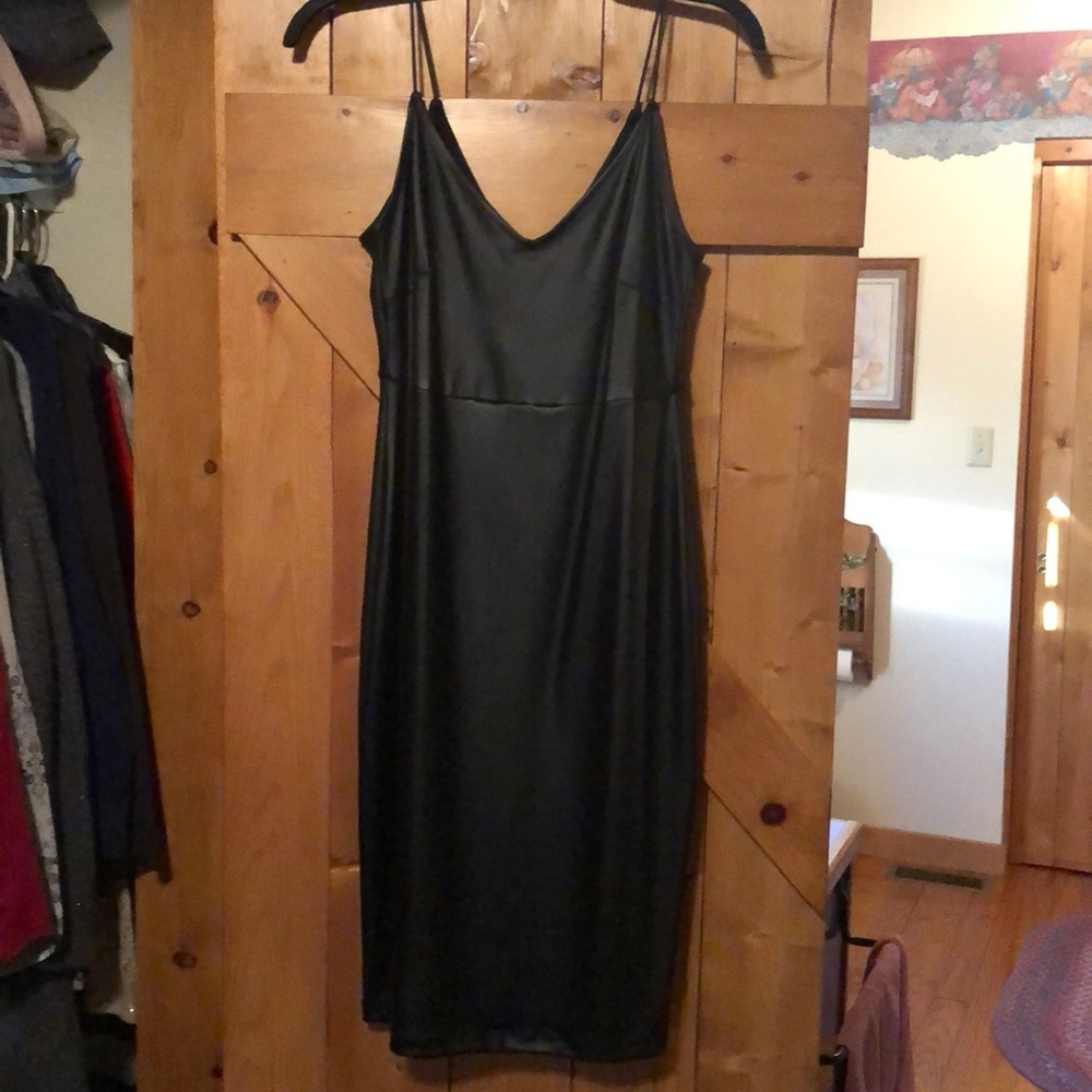 Black faux leather